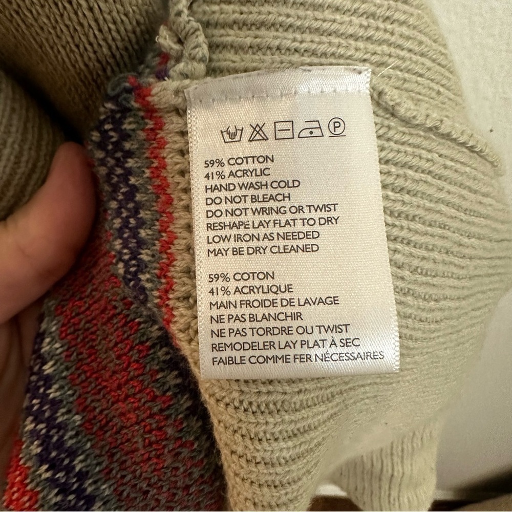 Ecote Cream South Western Open Front Cardigan Tribal Design Size Small - Picture 8 of 8